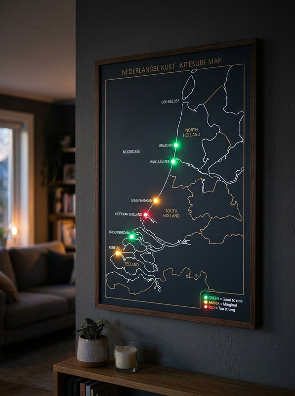 Kite Wind Map aan de muur