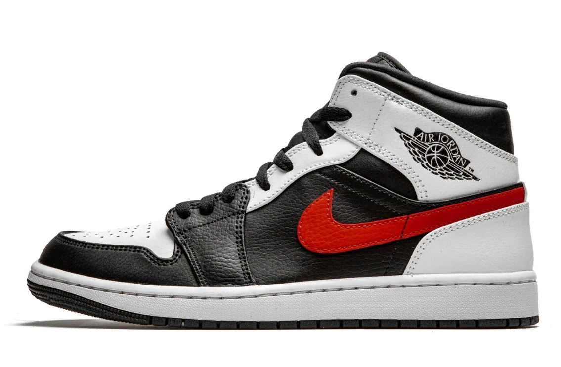 Nike Air Jordan 1 Mid White Black Chile Red