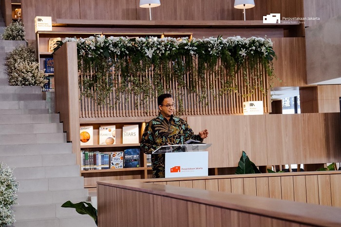 Pembukaan Perpustakaan Jakarta oleh Gubernur DKI Jakarta Anies Baswedan, Kamis (7/7/2022).