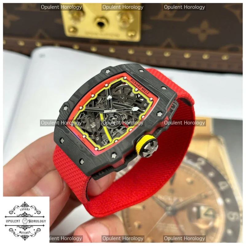 Richard Mille RM67-02 Carbon Red Replica - 38.7mm Ultra-Light Skeleton Watch