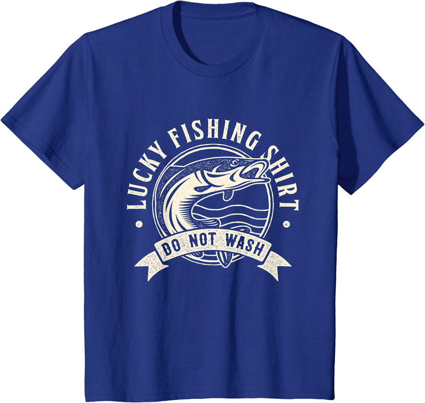 Lucky Fishing Shirt Do Not Wash Funny Angler And Fish Youth Unisex T-shirt - Picture 7 of 7
