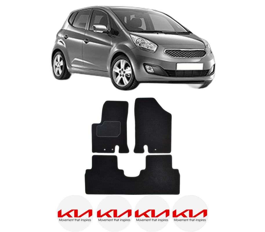 Set Covorase Presuri KIA VENGA (YN) din 2010-2019, Auto, Material Textil Mocheta, 4 Stickere auto cu KIA