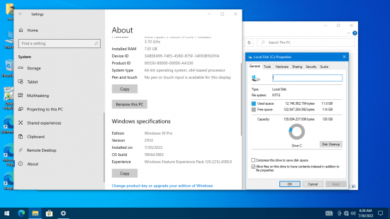 Windows 10 Pro 21H2 Build 19044.1865 (x64) by KulHunter ESD 2022