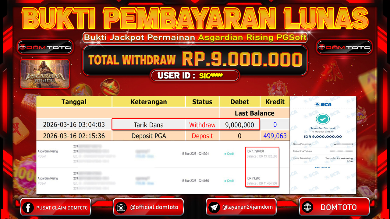 JACKPOT SLOT Asgardian Rising PGSoft 16 MARET 2026