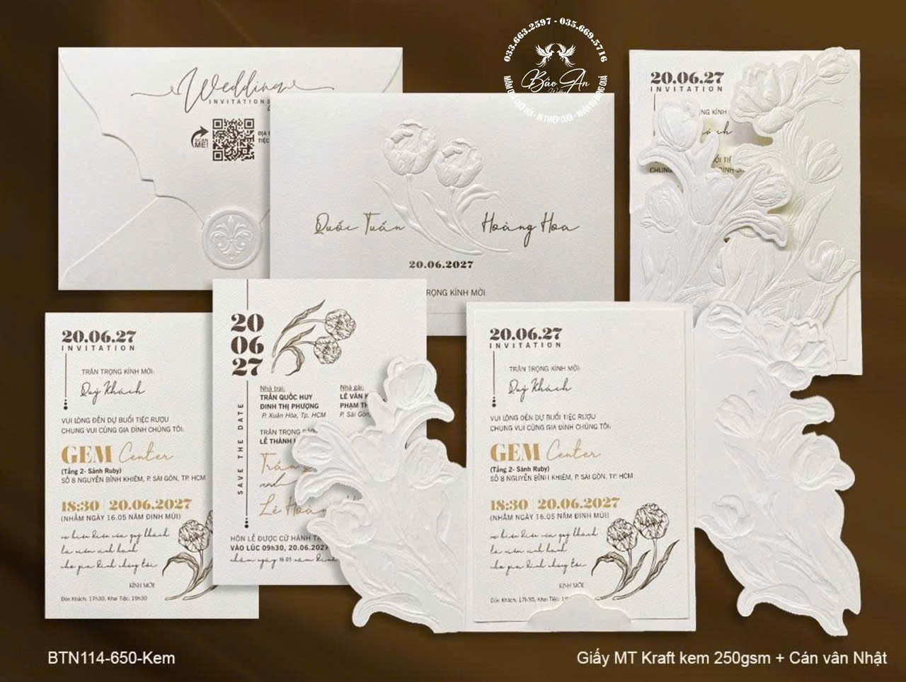 Trang chủ 6 BTN114 650 Kem (16K) – Bảo An Wedding