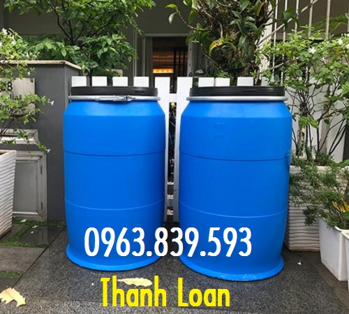 Thùng phuy nhựa 220L có đai sắt đựng nước, hóa chất công nghiệp rẻ / 0963 839 593 Ms.Loan Thung-phuy-nhua-220-lit-dai-sat