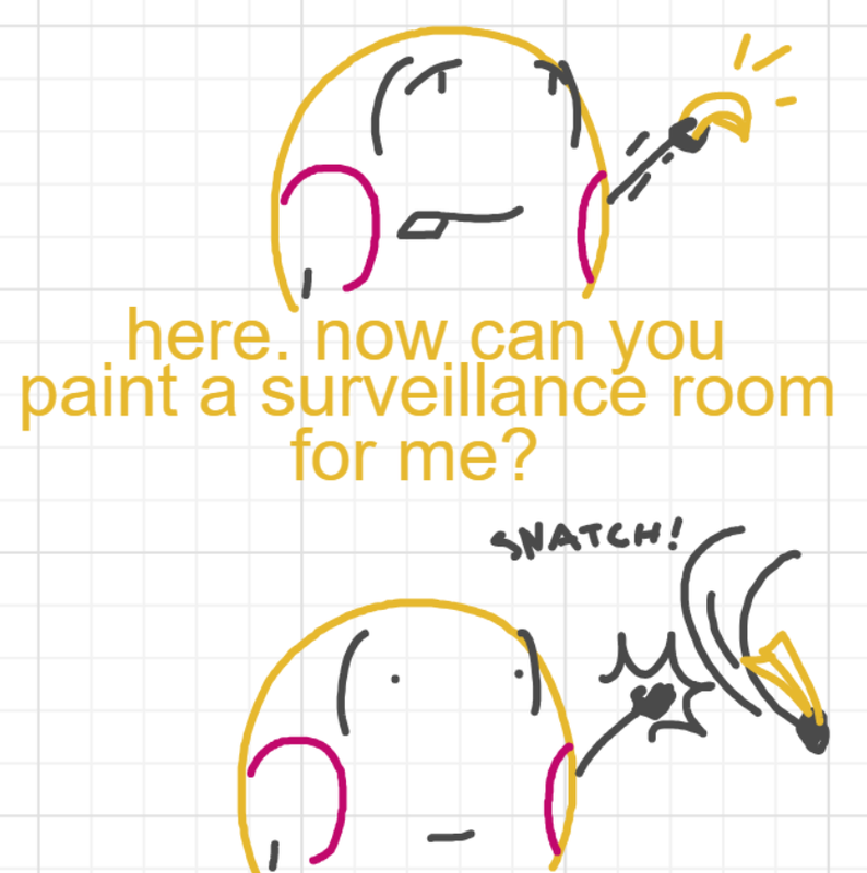 A panel from A Murder On The, episode six of the Board Boards object show by Furretwalk/WalkingFurret.