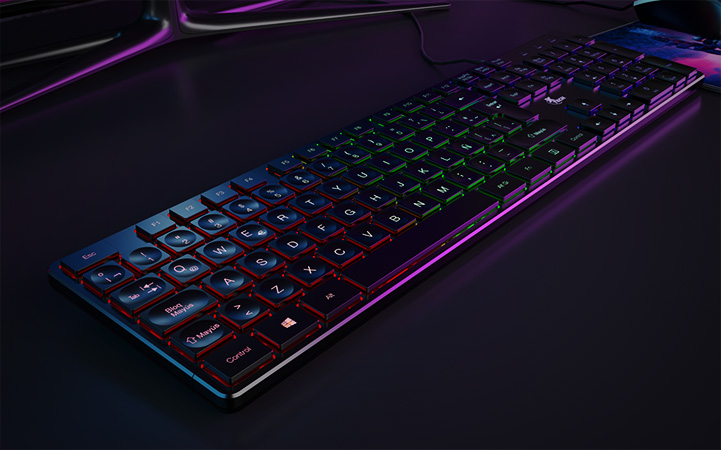 Combo de teclado y mouse para gaming Xtech Hasha con iluminación multicolor.