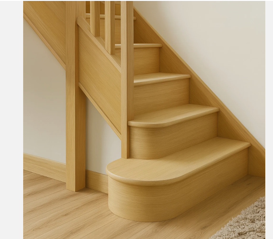 Oak Tread & Riser Angle View