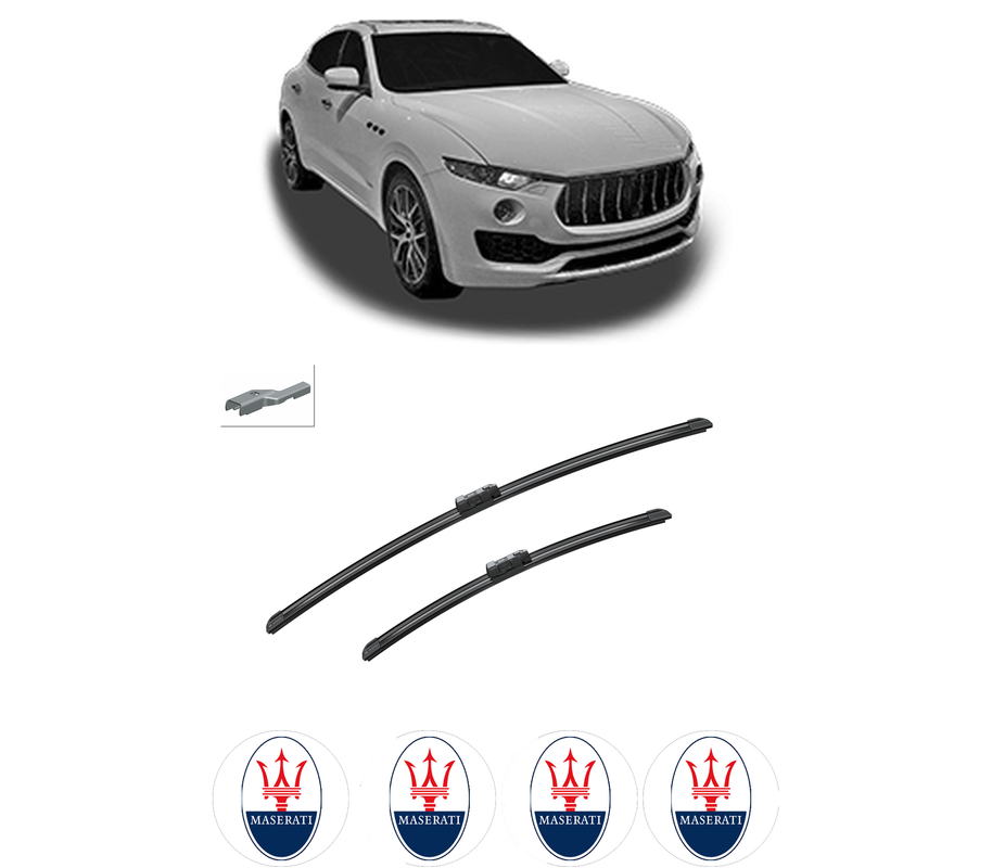 Set stergatoare auto MASERATI LEVANTE SUV (M161) din 2016, pentru parbriz auto, 2 bucati, Bosch Aerotwin, din cauciuc siliconat rezistent, 4 Stickere Auto MASERATI