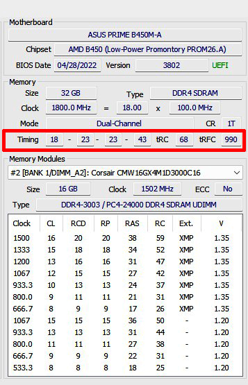 SOLVED] - tRFC not matching in HWINFO versus UEFI ? | Tom's Hardware Forum