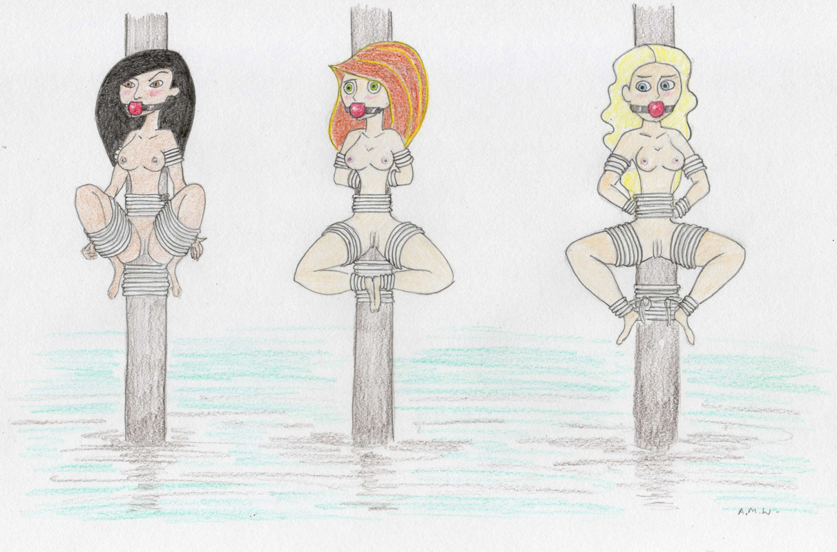 3 naked pole girls