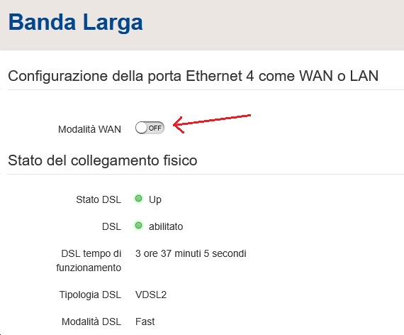 Modalità WAN