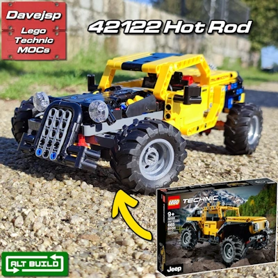 Off-road hot rod alternative build using only bricks from the LEGO Technic set 42122 Jeep Wrangler