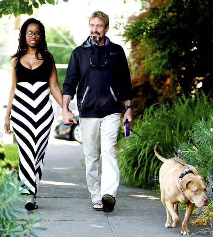 John McAfee on a walk with his wife