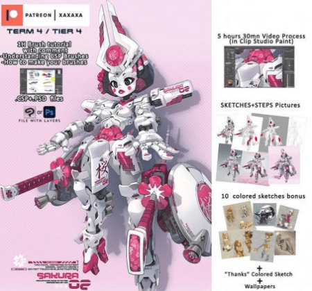 Patreon TERM 04 / TIER 4 : Gundam Geisha + Brush tutorial