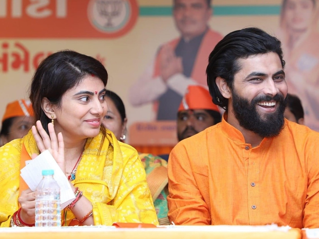 Ravindra Jadeja with his wife