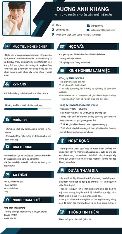 bản cv mẫu xin việc