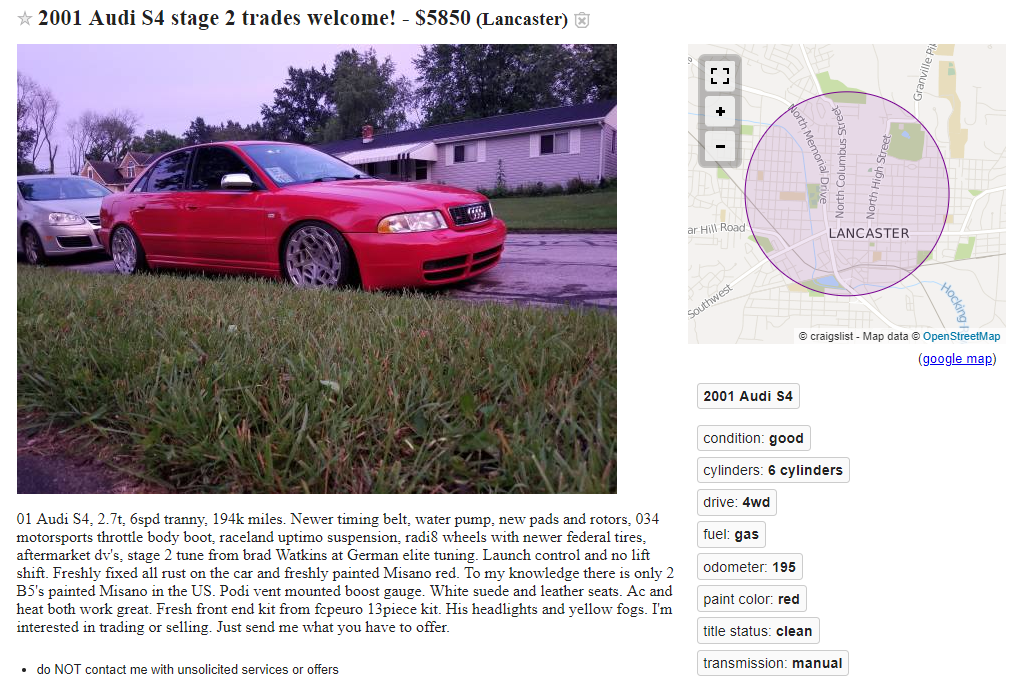Official What B5 S4 S Are Listed On Craigslist Now Thread Page 5