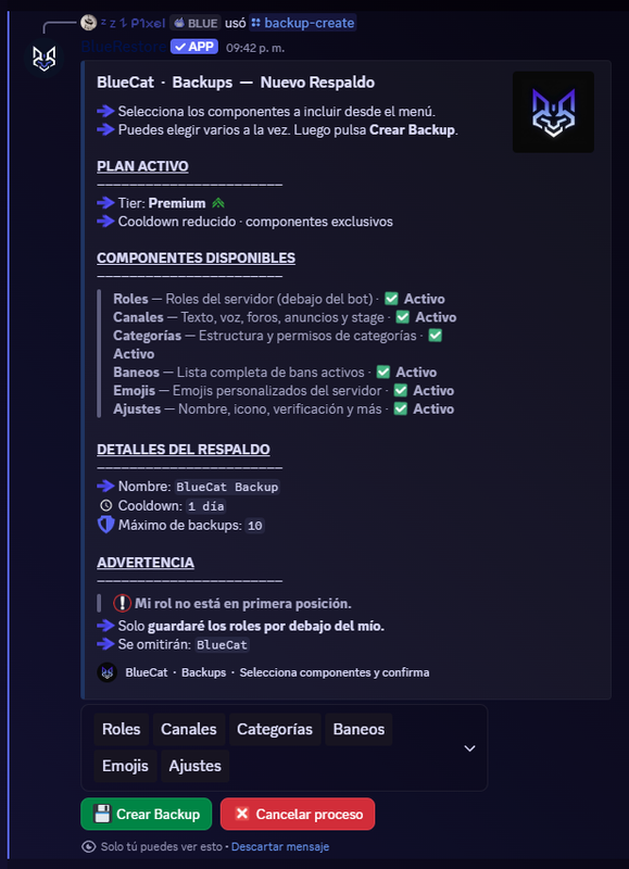 Selección de componentes