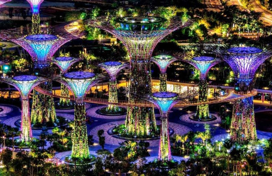 Gardens by the Bay - искусственные "супердеревья" высотой до 50 метров Gardens by the Bay - искусственные "супердеревья" высотой до 50 метров