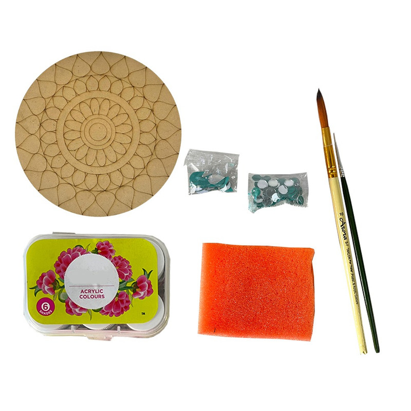 Penkraft Pen Mandala on Engraved Round MDF Board Hobbyist Level DIY Kit | Free video tutorial