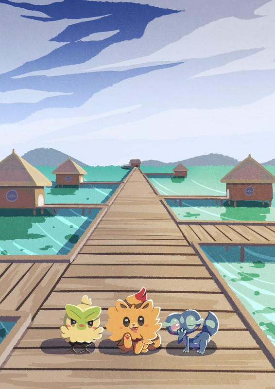 pombon-browt-and-gecqua-pokemon-drawn-by