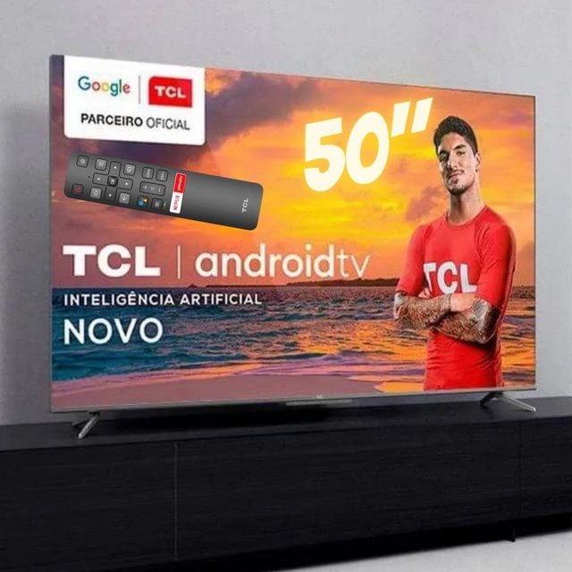Smart TV TCL LED Ultra HD 4K 50″ Android TV com Google Assistant, Bordas Ultrafinas e Wi-Fi – 50P715