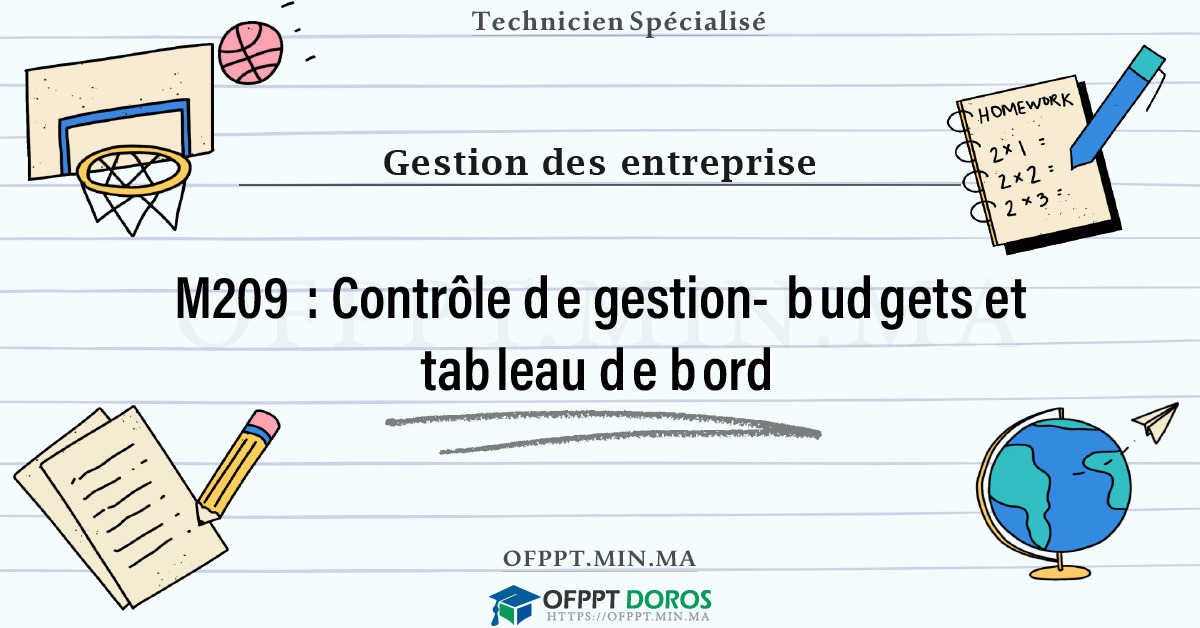 Sommaire détaillé du cours Contrôle de gestion- budgets et tableau de bord M209 OFPPT - Structure du module