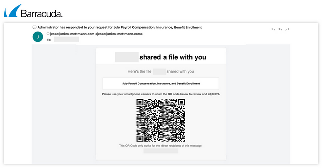 Phishing-Mail mit QR-Code