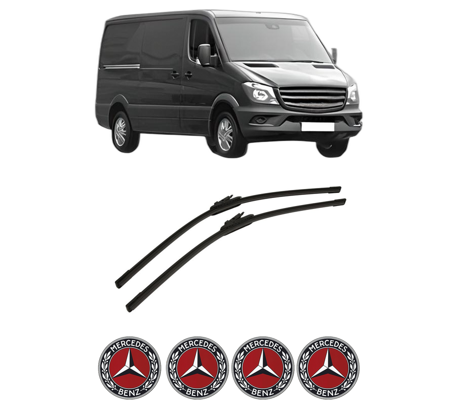 Set stergatoare auto MERCEDES-BENZ SPRINTER 4,6-t Van (B906) din 2006-2018, pentru parbriz auto, 2 bucati, Bosch Aerotwin, din cauciuc siliconat rezistent, 4 Stickere Auto MERCEDES-BENZ