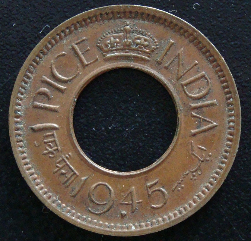 1 Pice (Paisa). India británica. (1945) IND-1-Pice-1945-anv