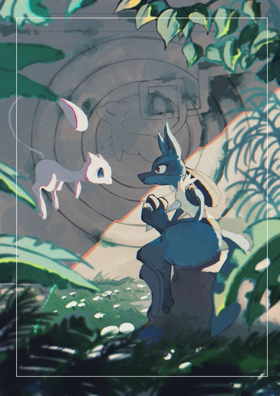 lucario-and-mew-pokemon-drawn-by-uni-pkm