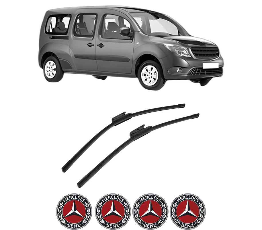 Set stergatoare auto MERCEDES-BENZ CITAN MPV (W415) din 2012-2021, pentru parbriz auto, 2 bucati, Bosch Aerotwin, din cauciuc siliconat rezistent, 4 Stickere Auto MERCEDES-BENZ