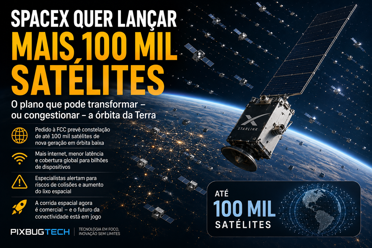 SpaceX quer lançar mais 100 mil satélites: o plano que pode transformar ou congestionar a órbita da Terra