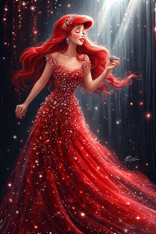 Disney-style-Ariel-singing-on-16