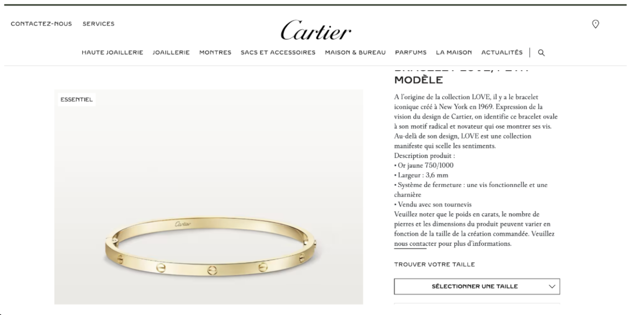 La même page produit sans JavaScript : aucun prix affiché.