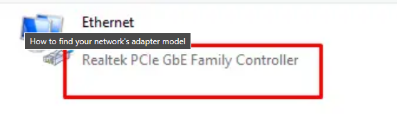 How to find your network's adapter model