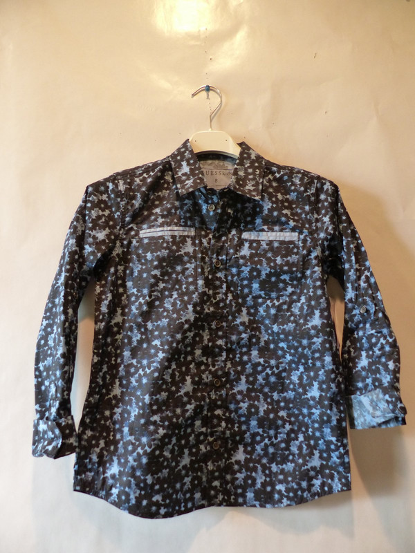 GUESS BOYS MORRISON FLORAL WOVEN BUTTON DOWN TOP SIZE 7