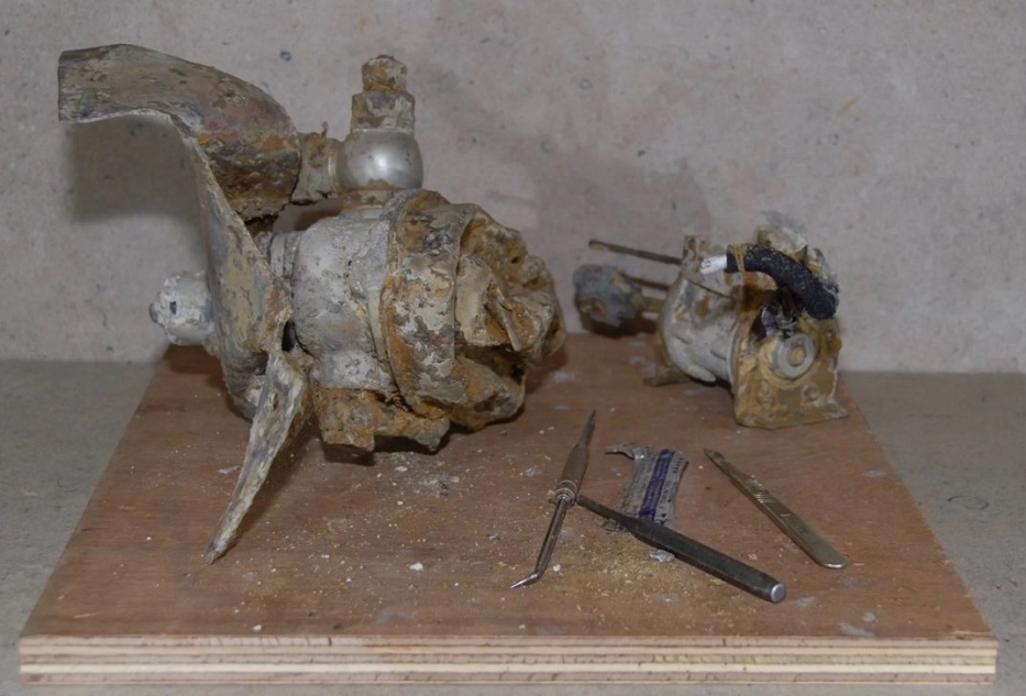 Parte de los restos de V1 hallados en Kent. Colin Welch-Research Resource