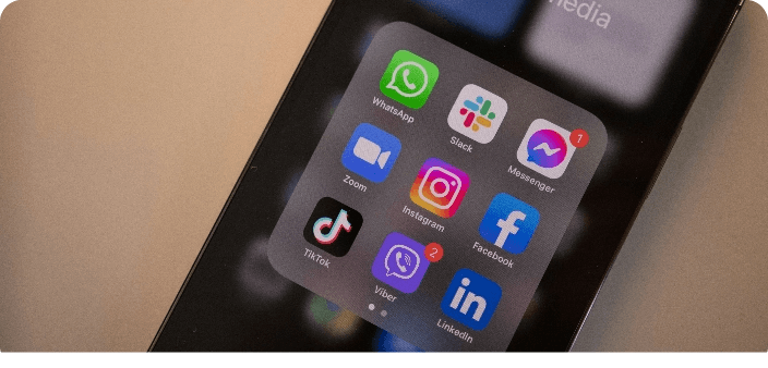 Phone with social apps