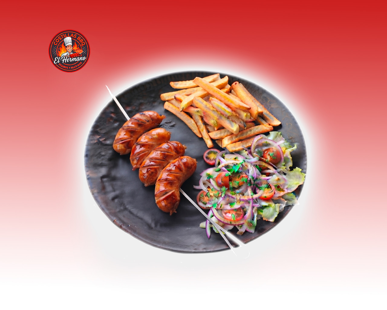 Chuzo Con Papas Y Ensalada