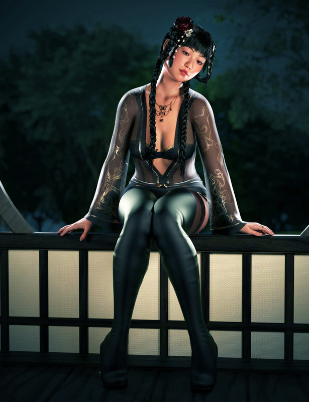 dForce Sanya Nights Outfit and Lingerie for Genesis 9