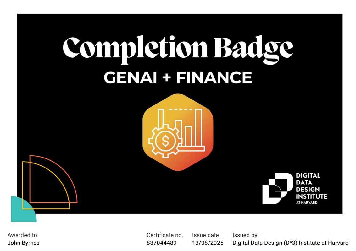 GENAI FINANCE CERTIFICATE D3 INSTITUTE AT HARVARD