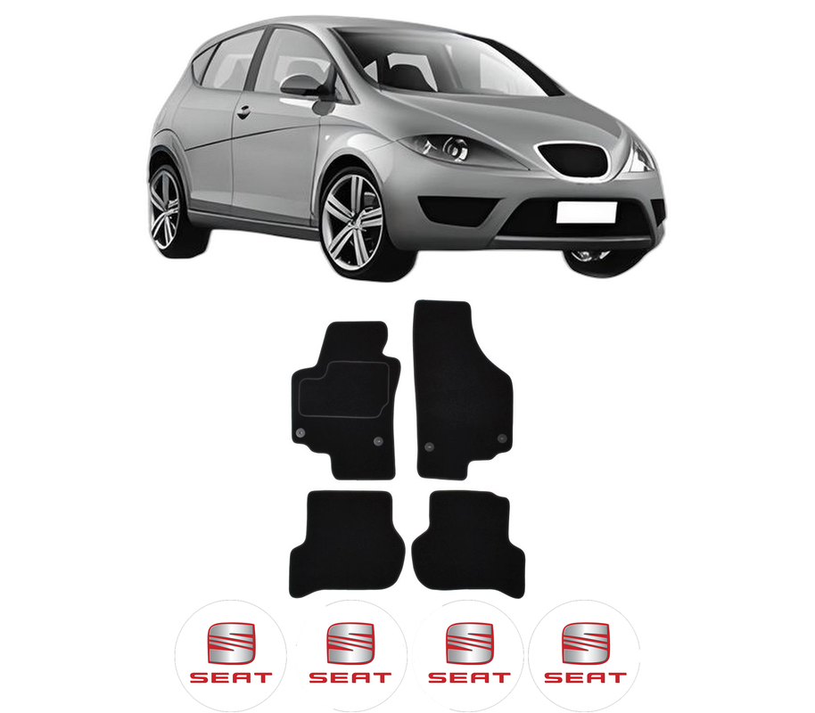 Set Covorase Presuri SEAT ALTEA (5P1) din 2004-2015, Auto, Material Textil Mocheta, 4 Stickere auto cu SEAT