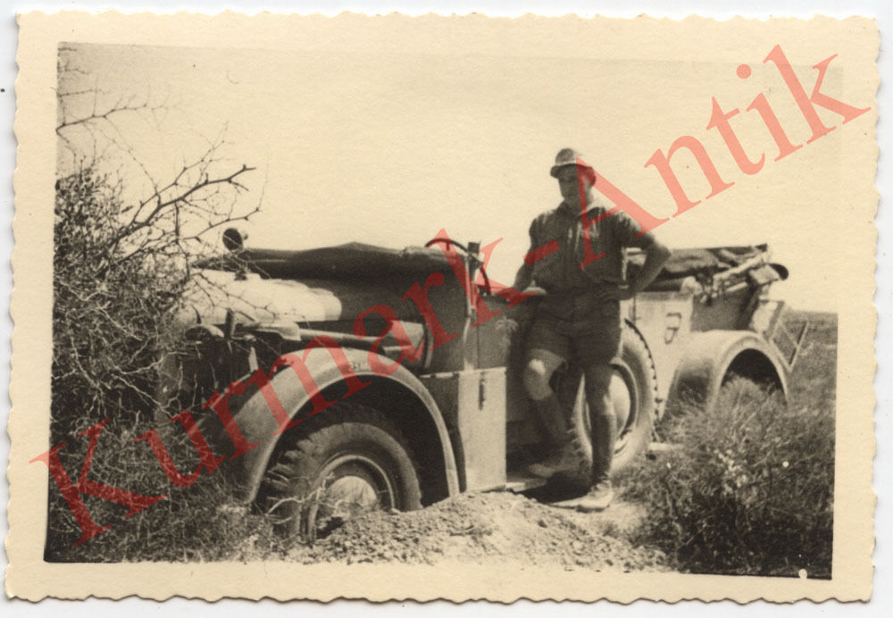 Foto Wehrmacht DAK Afrika Beute auto PKW Kübel H