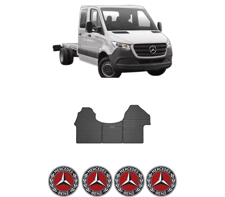 Set covorase presuri MERCEDES-BENZ SPRINTER 4-t Platform/Chassis (B907, B910) din 2018-2021, auto, din cauciuc thermoplastic, 4 Stickere auto cu MERCEDES-BENZ