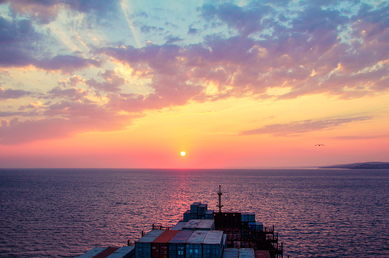 Sunrise in a Black sea