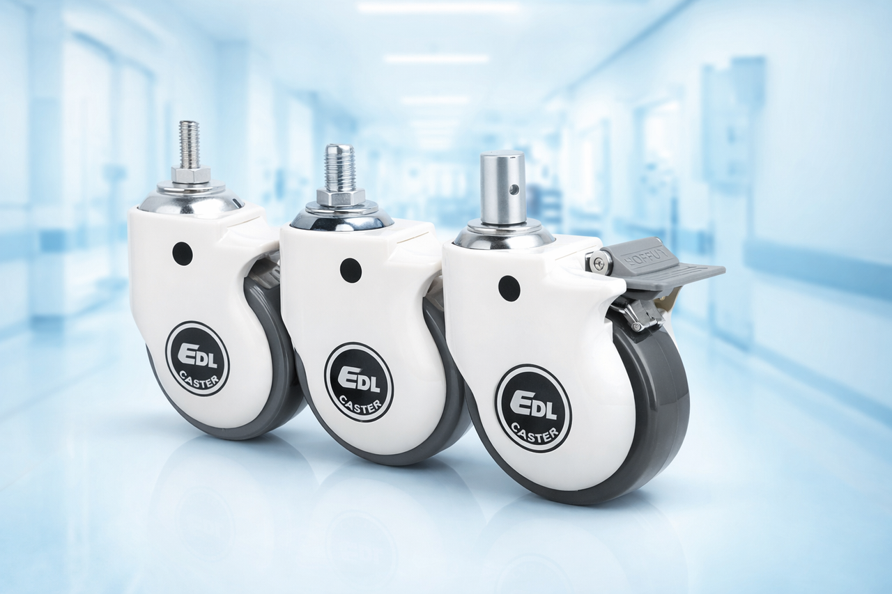 Quiet rolling medical caster wheel