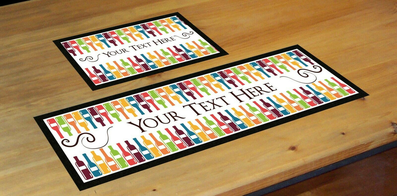 Personalised Any Text Beer Mat Label Bar Runner Ideal Home Pub Cafe Occasion 41